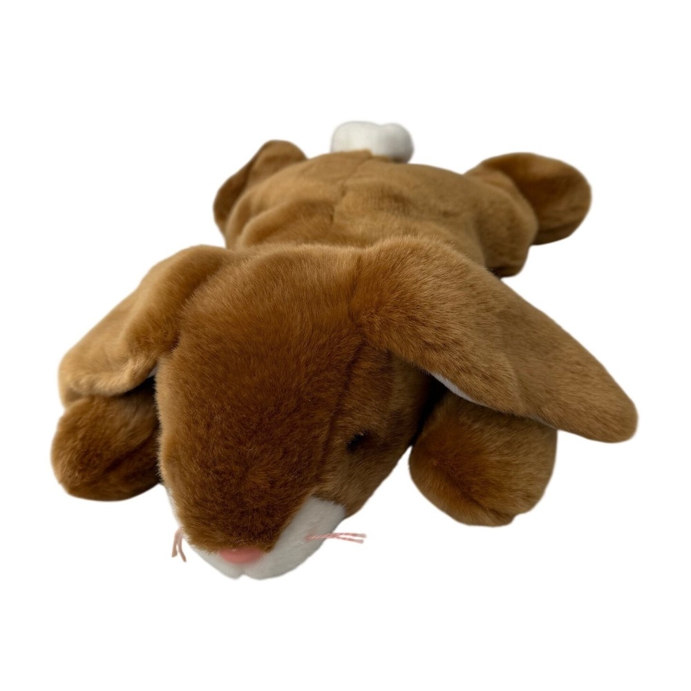 Ty Beanie Buddies Loosie the Bunny Plush 2001 Brown Rabbit Stuffed Animal 13.5"